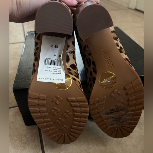 Ralph Lauren Tan Leopard Print Ankle Boots - Picture 10 of 12